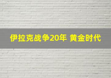 伊拉克战争20年 黄金时代